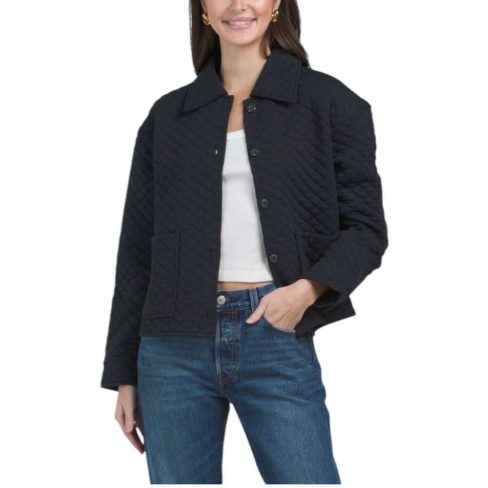 VINCE Quilted Collared Jacket